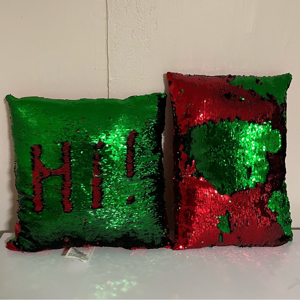3 for $30. 2 sequined throw cushions.